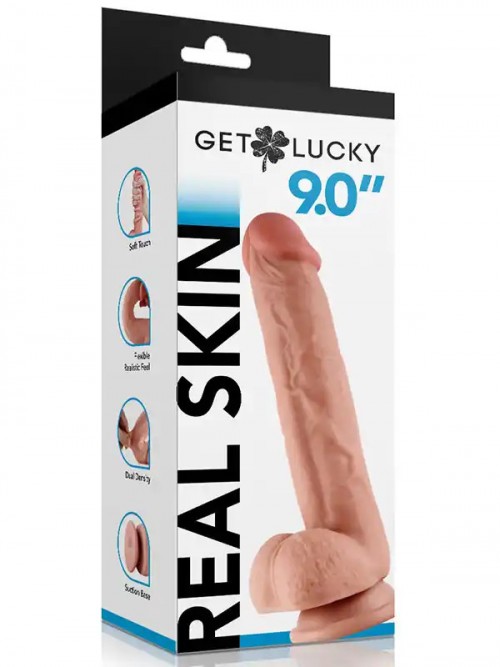 Real Skin 9″ Dual Layer Realistik Dildo 23 cm Ek Resim