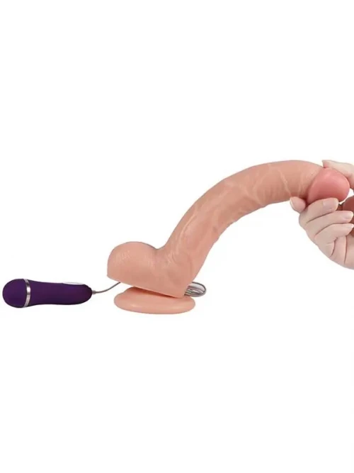 XISE Optimus Realistik Dokulu Titreşimli Büyük Dildo 26 cm 5