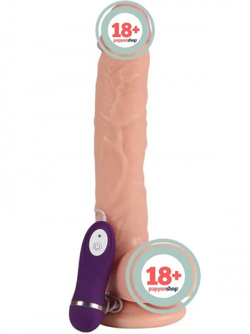 XISE Optimus Realistik Dokulu Titreşimli Büyük Dildo 26 cm
