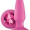 Glams Gem Plug Taşlı Silikon Anal Plug 10.5 cm Pembe